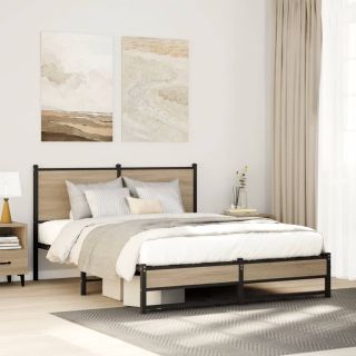 metallist voodiraam ilma madratsita Sonoma tamm 140x190 cm