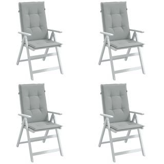 Подушки для стула с высокой спинкой 4 шт., светло-серые, 120x50x4см, ткань