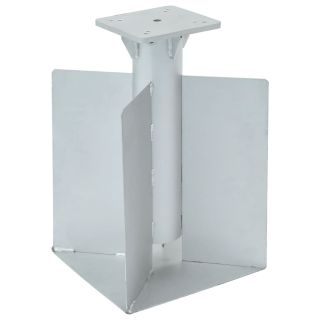 основание зонта, встраиваемое в землю, серебристое, 27,5x27,5x45 см, сталь