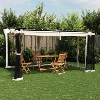 võrkseintega paviljon, kreemjas, 4x3 m, teras