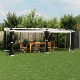 võrkseintega paviljon, kreemjas, 6x3 m, teras