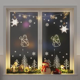 jõulutuled, lumememme siluett, 2 tk, 35 LED, soe valge
