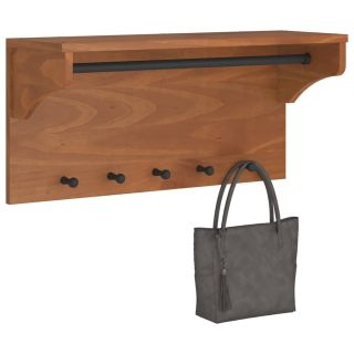 Seinale paigaldatav nagi, SANDNES, 87x30x42 cm, männipuit