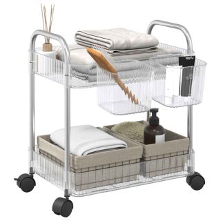 тележка для хранения 2-х ярусная прозрачная 37x28x43,5 см акрил