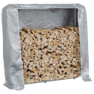 Дровница с чехлом от дождя, 150x25x150 см, оцинкованная сталь