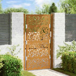 Садовые ворота 105x180 см, конструкция из листовой стали, устойчивая к погодным условиям