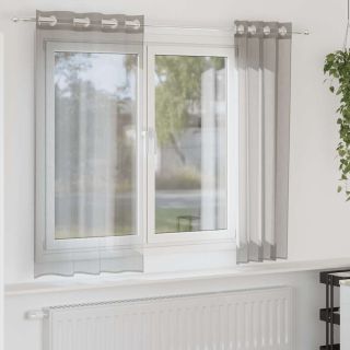 rõngastihendiga kardinad 2 tk helehall 140x140 cm