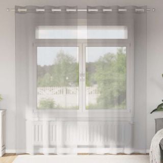 rõngastihendiga kardinad 2 tk helehall 140x225 cm