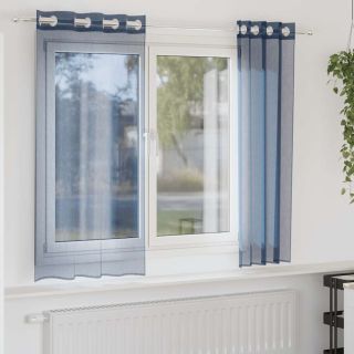 Voile kardinad koos rõngastega 2 tk Royal Blue