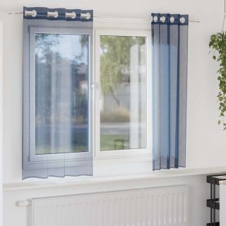 Voile kardinad koos rõngastega 2 tk Royal Blue