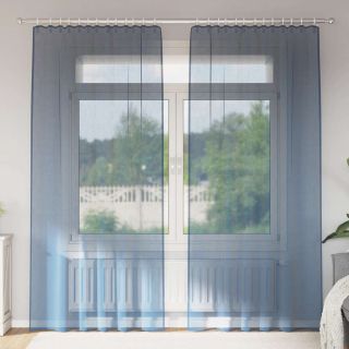 Вуалевые шторы с люверсами 2 шт. Королевский синий 140x245 см