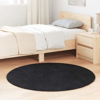 kõrge narmaga Shaggy vaip, NAVARRA, must, 120x120 cm, polüester