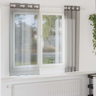 rõngastihendiga kardinad 2 tk Tumehall 140x175 cm