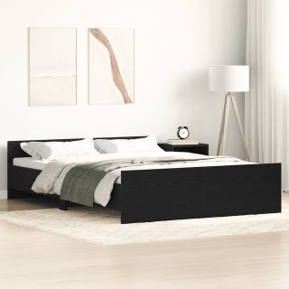 voodiraam ilma madratsita must tamm 140x200 cm tehispuit