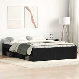 voodiraam ilma madratsita must tamm 140x190 cm tehispuit