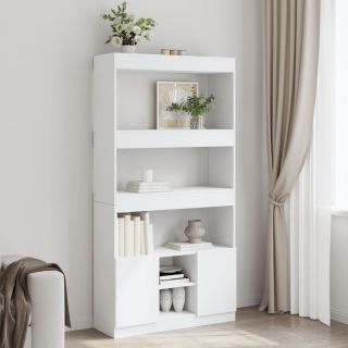 Высокий шкаф, белый, 92x33x180 см, искусственное дерево