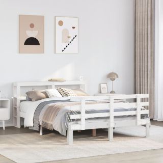 voodiraam peatsiga ilma madratsita Valge 140x200 cm