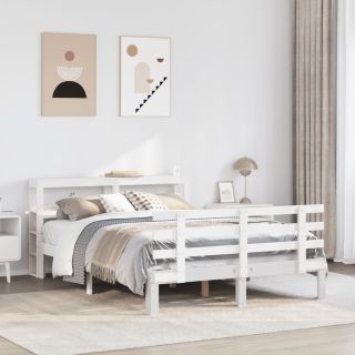 voodiraam peatsiga ilma madratsita Valge 160x200 cm