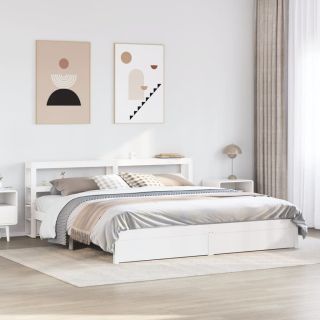 voodiraam peatsiga ilma madratsita Valge 200x200 cm
