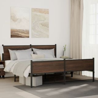 metallist voodiraam ilma madratsita pruun tamm 180x200 cm