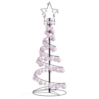 LED-jõulupuu koos kuulidega, 80 LEDi, soe valge, 120 cm