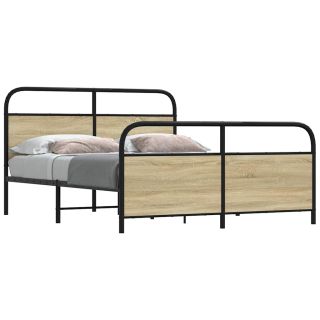metallist voodiraam ilma madratsita Sonoma tamm 160x200 cm