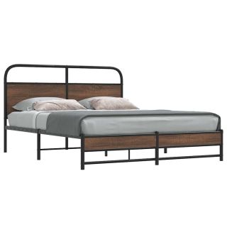 metallist voodiraam ilma madratsita pruun tamm 160x200 cm