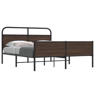 metallist voodiraam ilma madratsita pruun tamm 160x200 cm