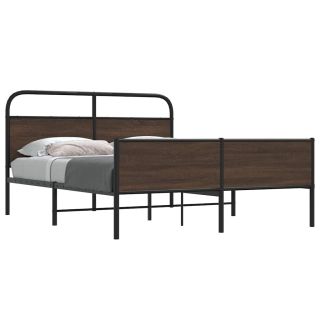 metallist voodiraam ilma madratsita pruun tamm 150x200 cm