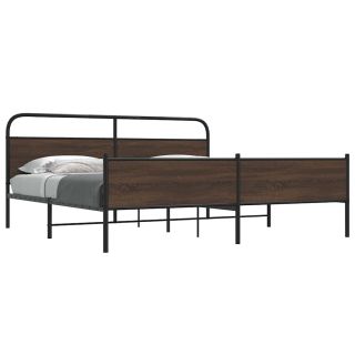 metallist voodiraam ilma madratsita pruun tamm 180x200 cm