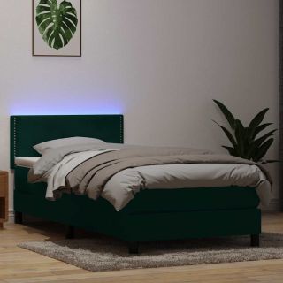 Box Vedruvoodi madratsiga Tumeroheline 80x220 cm samet
