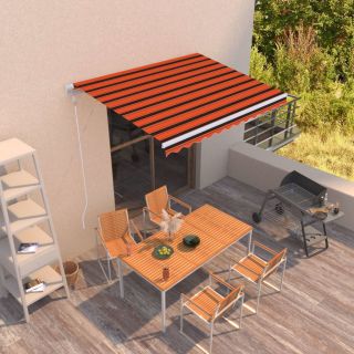 automaatne sissetõmmatav varikatus 300 x 250 cm, oranž ja pruun