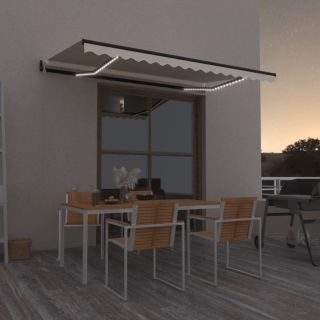 automaatne varikatus, LED ja tuuleandur, 400 x 350 cm, kreemjas