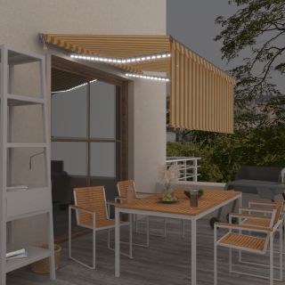 automaatne varikatus, tuuleandur, LED, 3x2,5 m kollane, valge
