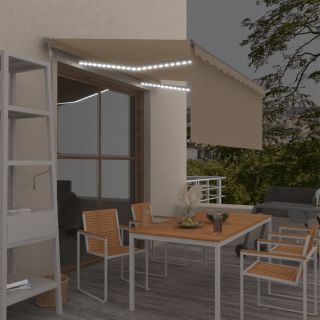 automaatne varikatus, tuuleandur, LED, 3x2,5 m kreemjas