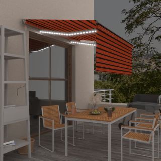 automaatne varikatus, LED, tuuleandur 3x2,5 m oranž/pruun