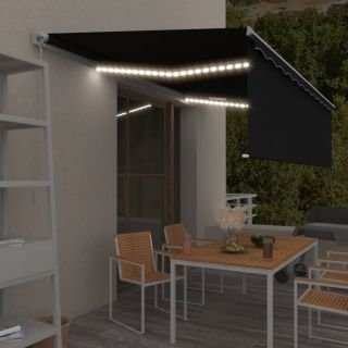 käsitsi sissetõmmatav varikatus rulooga, 5 x 3 m, antratsiit