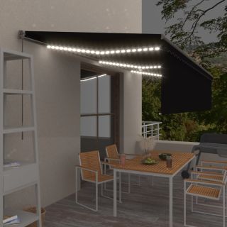 käsitsi sissetõmmatav varikatus rulooga, 6 x 3 m, antratsiit