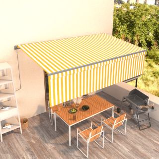 автоматическая маркиза с рольставнями, 5 х 3 м, желто-белая