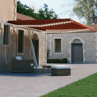 Маркиза светодиодная, выдвижная, ручная, 400x300 см, оранжево-коричневая
