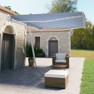 iseseisev automaatne varikatus, 500 x 350 cm, sinine/valge