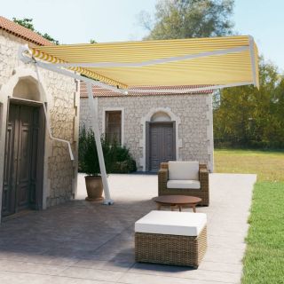 iseseisev automaatne varikatus, 500 x 350 cm, kollane/valge