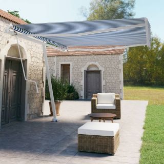 iseseisev automaatne varikatus, 400 x 350 cm, sinine/valge