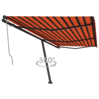 eraldiseisev automaatne varikatus, 600 x 350 cm, oranž/pruun
