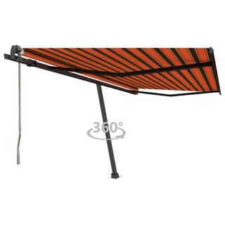 iseseisev automaatne varikatus, 450 x 350 cm, oranž/pruun