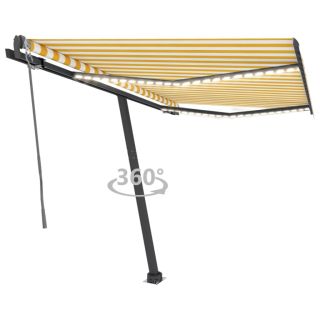 automaatne varikatus LED ja tuuleandur, 300x250cm kollane/valge