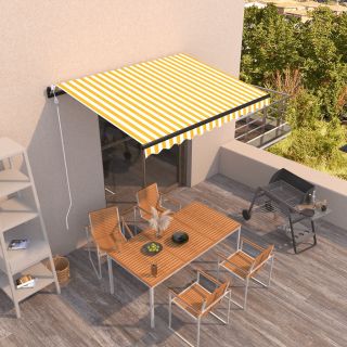 automaatselt sissetõmmatav varikatus 350x250 cm kollane, valge