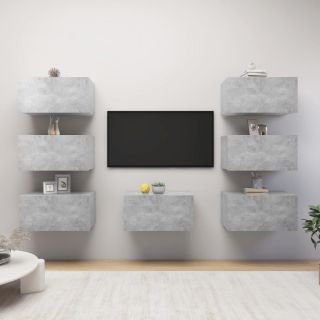 telerikapid 7 tk, betoonhall, 30,5 x 30 x 60 cm, puitlaastplaat