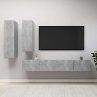 4-osaline telerikappide komplekt, betoonhall, tehispuit