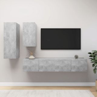 4-osaline telerikappide komplekt, betoonhall, tehispuit